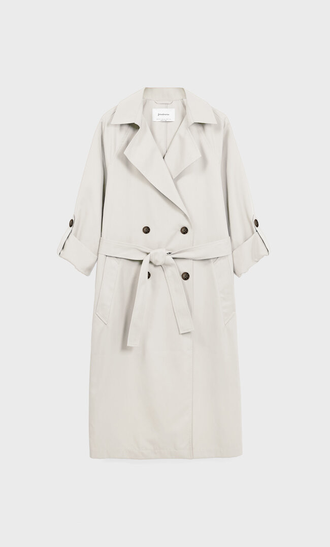 Long flowing trench coat - Women's fashion | Stradivarius United Kingdom | Stradivarius (UK)