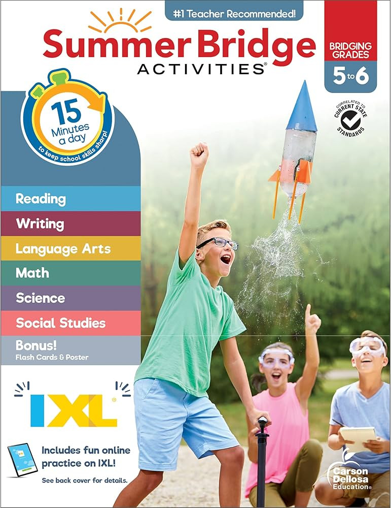 Summer Bridge Activities 5th to 6th Grade Workbooks All Subjects, Middle School Books With Math, ... | Amazon (US)