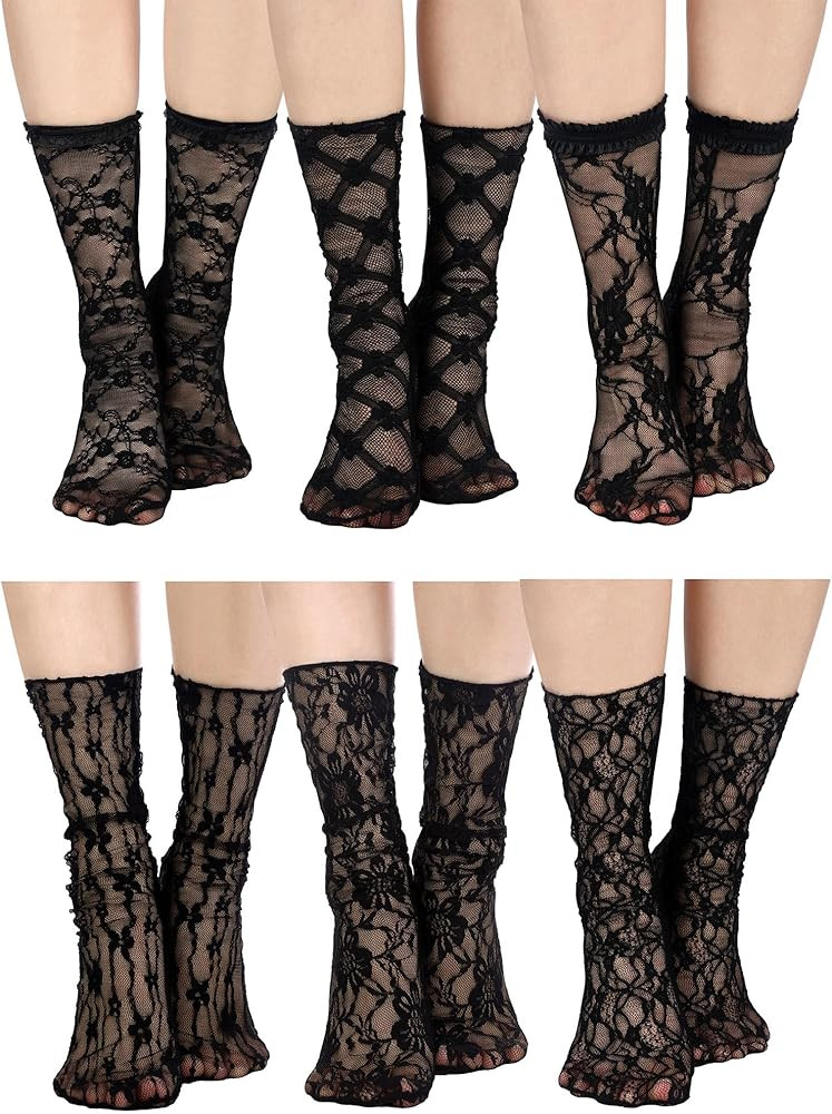 Geyoga Slouch Lace Socks, Ankle Socks | Amazon (US)