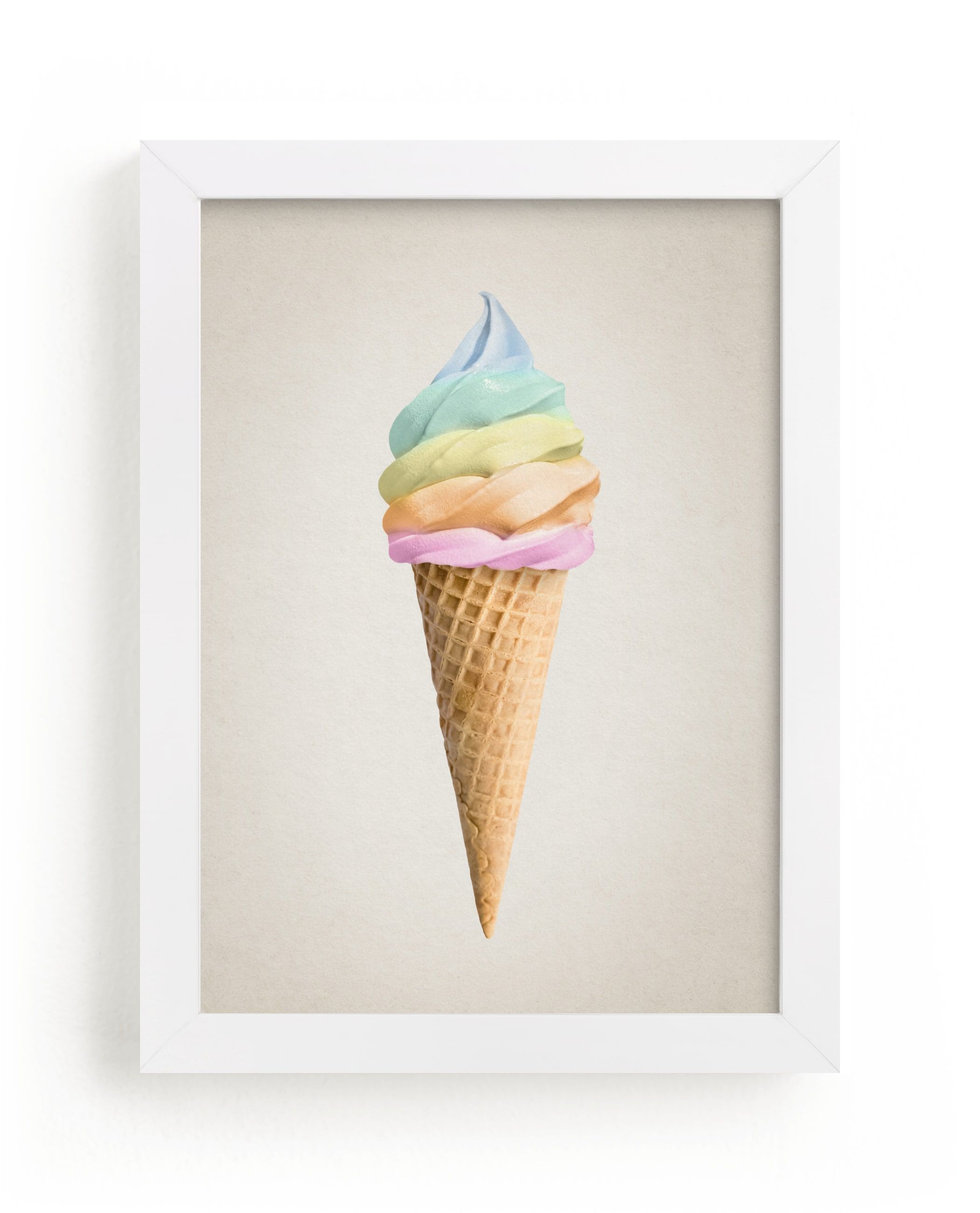"Rainbow Ice Cream" - Kids Open Edition Non-custom Art Print by Paola Benenati. | Minted
