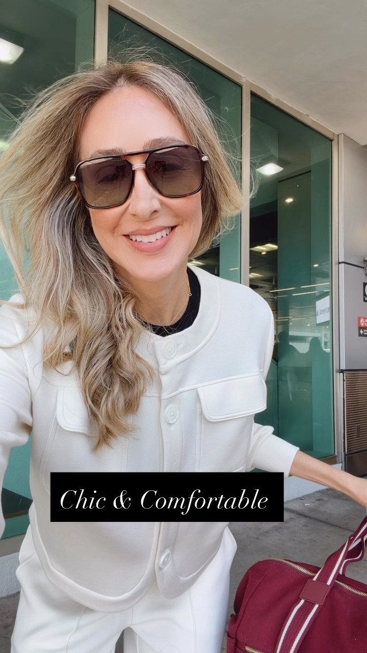 Ultra comfortable and chic set. Perfect for traveling or for a casual and chic look 
The fit of these pants are amazing. It has pockets & it’s very stylish. Runs tts. Wearing a size small 


#LTKTravel #LTKTall #LTKOver40