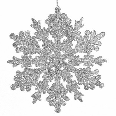 Ornativity Glitter Snowflake Ornaments Set - Silver - 24 Pack | Target