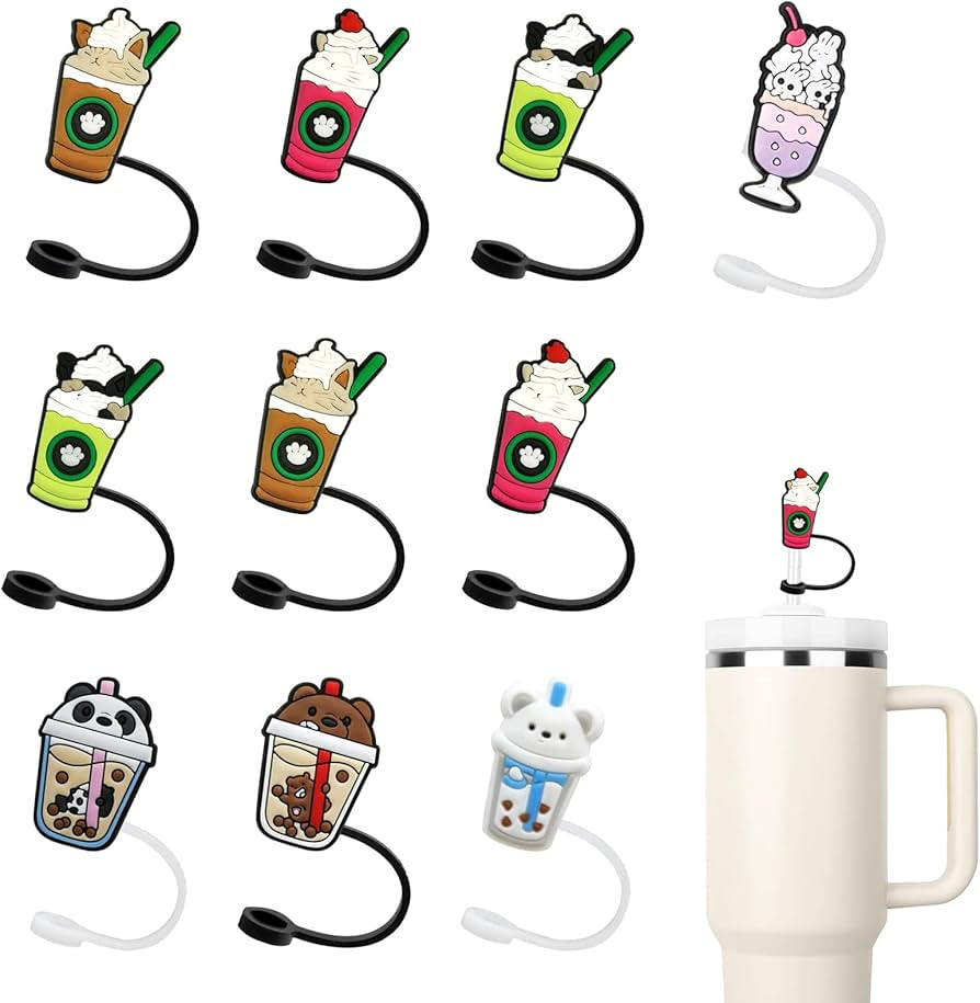 10Pcs Straw Cover,Straw Covers Cap for Stanley 30&40 Oz Tumbler,Straw Toppers for Tumblers,Straw ... | Amazon (US)