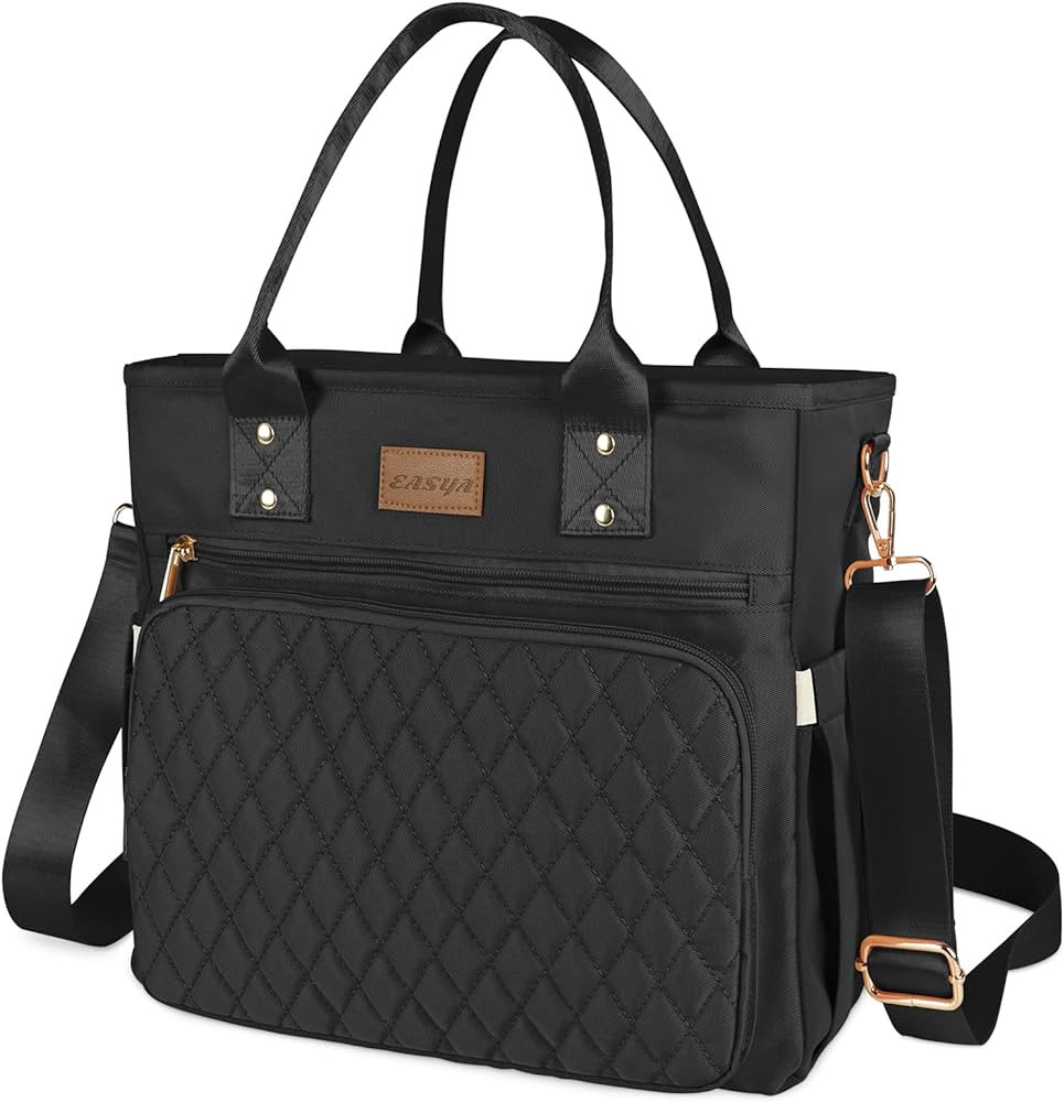 Large Insulated Lunch Bag for Work, Women's Nylon Thermal Lunch Box, Leakproof Cooler Tote Bag wi... | Amazon (US)