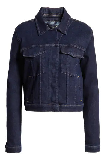 Good American Committed To Fit Denim Jacket in Indigo716 at Nordstrom Rack, Size X-Large | Nordstrom Rack
