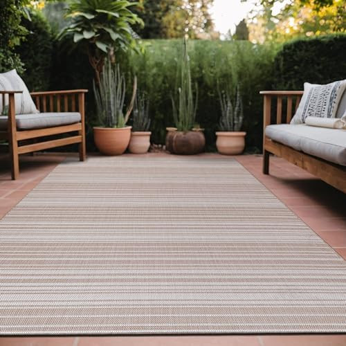 Stripe Outdoor Rug 6x9 Washable Outside Carpet for Indoor Patio Porch Waterproof Easy Cleaning No... | Amazon (US)