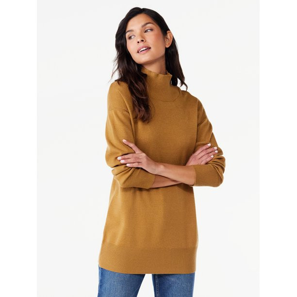 Free Assembly Women's Turtleneck Sweater, Midweight, Sizes XS-XXL - Walmart.com | Walmart (US)