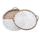 Willow Basket Tray Set, small 4" x 22" dia | large 5" x 24" dia | Amazon (US)