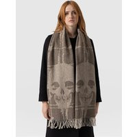 Women's Sutton Skull Scarf, Beige, Acrylic, Saint + Sofia | Saint + Sofia