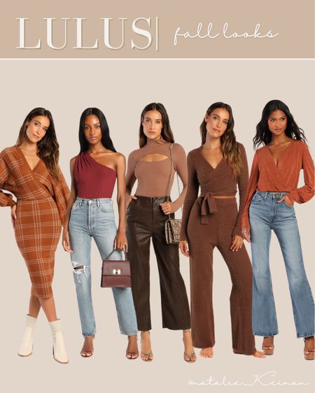 Fall fashion. Fall outfits. Lulus fall fashion  
Sweater dress. Faux leather. Rust. Orange. Fall colors. Fall outfit inspo. One shoulder top. Lounge sets. 

#LTKSeasonal #LTKstyletip #LTKunder100