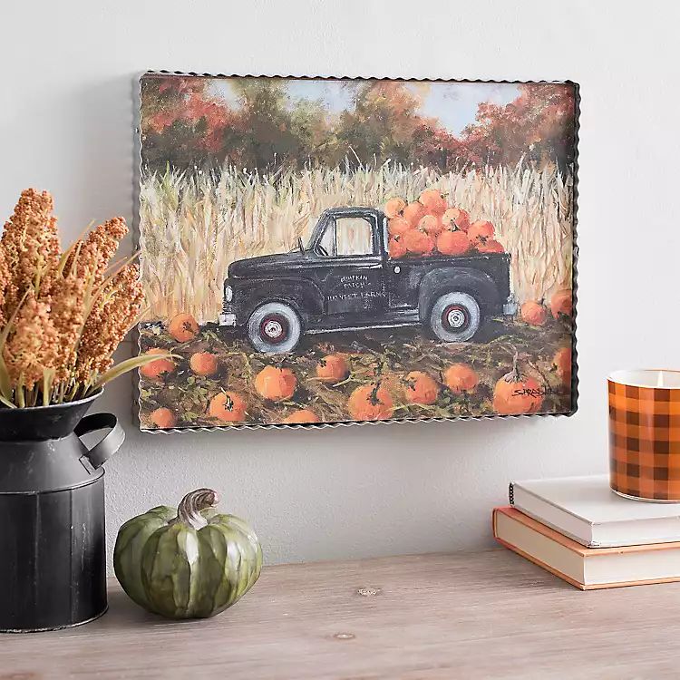 Pumpkin Patch Harvest Truck Framed Art Print | Kirkland's Home