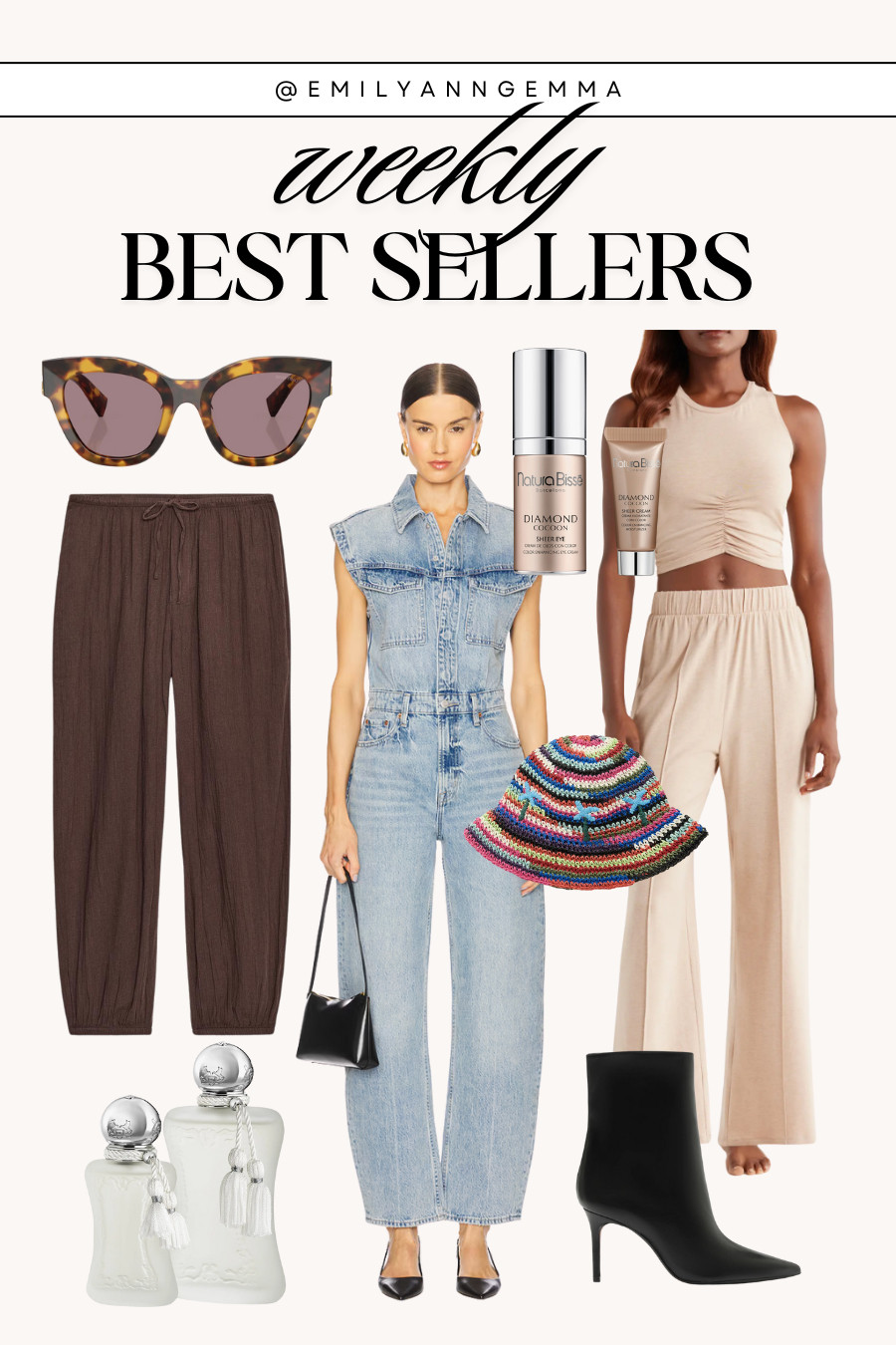 WEEKLY BEST SELLERS: Nordstrom Anniversary Sale favorites and recent Zara finds! Includes summer sunglasses, a denim jumpsuit, a braided bucket hat, Miu Miu sunglasses, black ankle boots, perfume, a workout lounge set, and a skincare set at a great value. 

 #LTKFindsUnder100 #LTKStyleTip #LTKBeauty