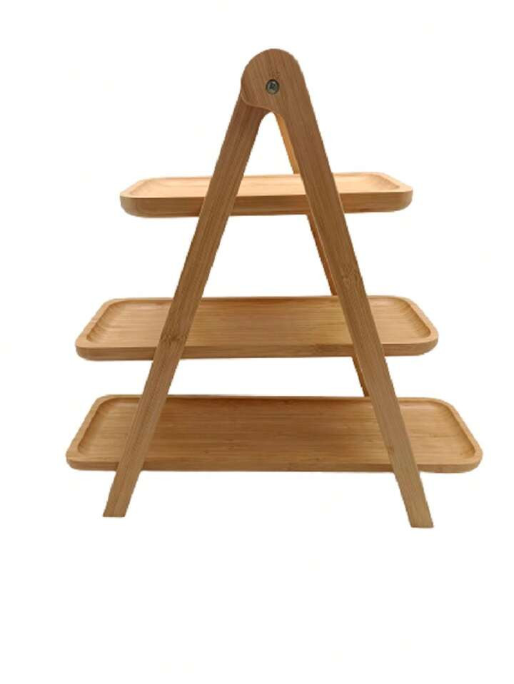 3-Tiers Bamboo Ladder Serving Trays And Stand | SHEIN