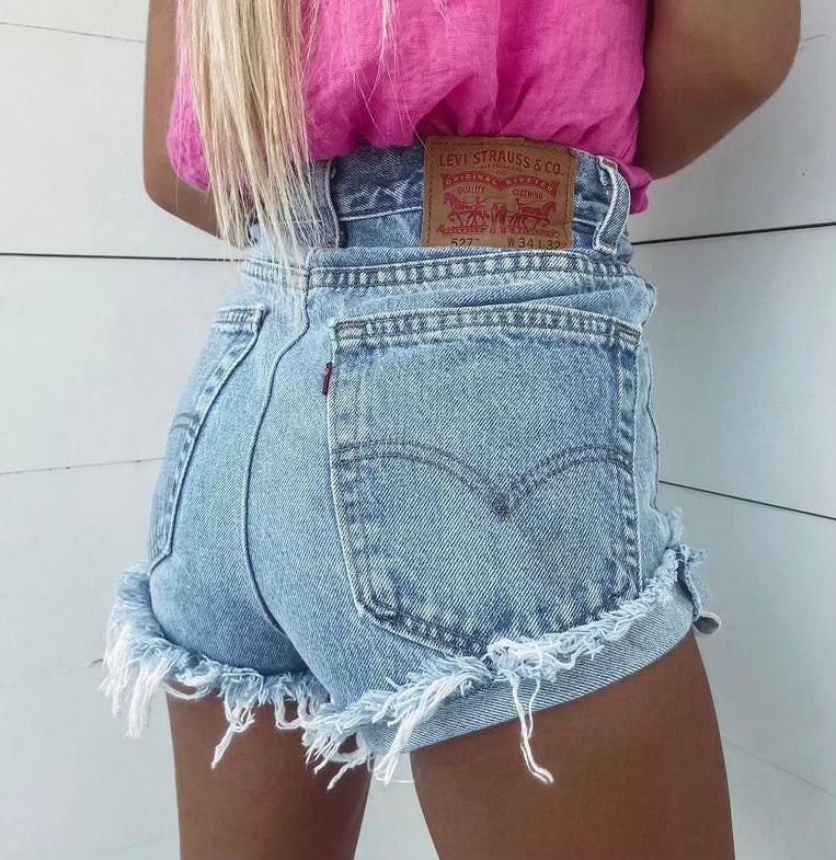 Upcycled Vintage Levi Denim Shorts - Original (read description for sizing & details) | CK Squared Boutique
