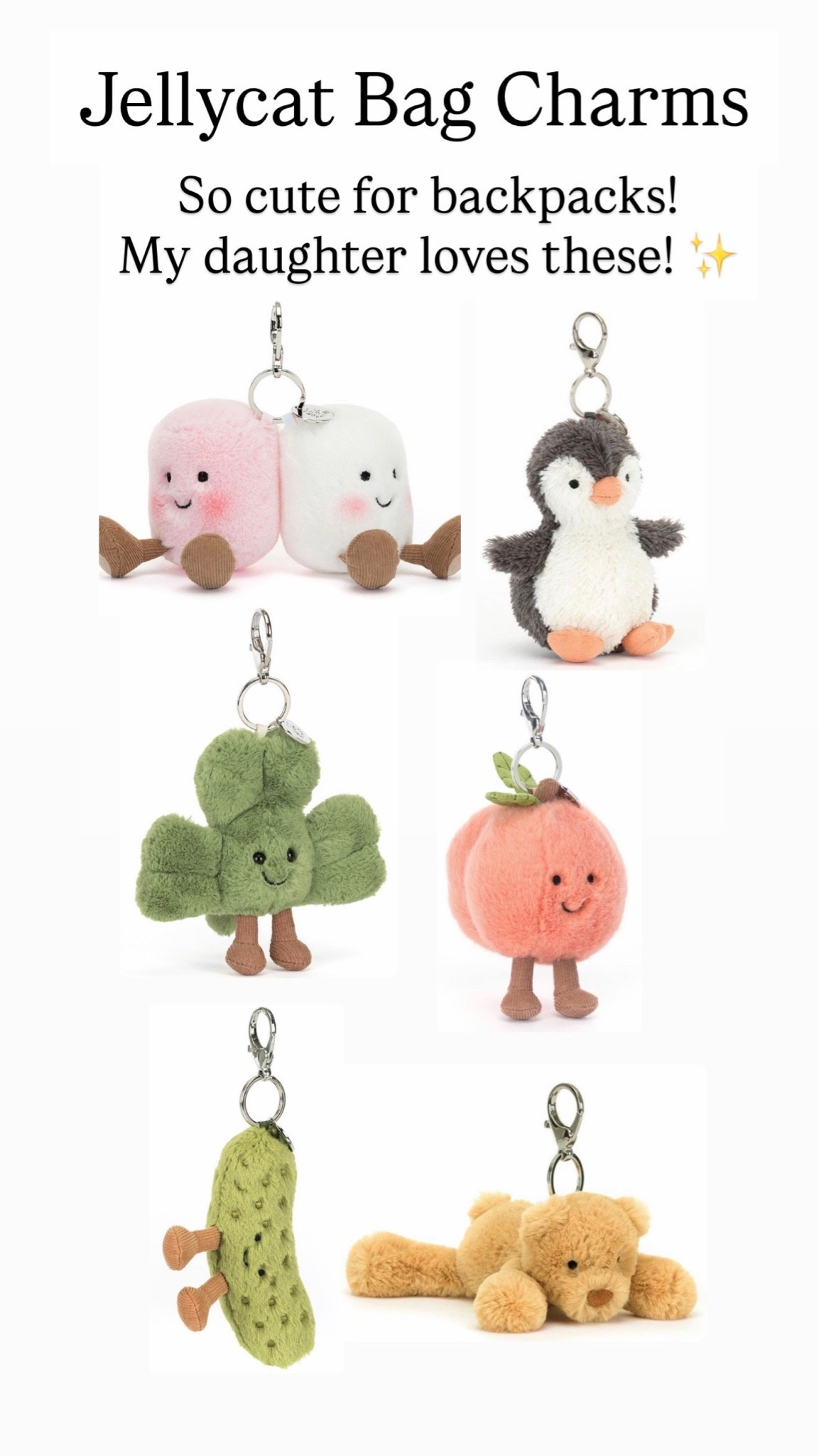 Jellycat bag charms

#LTKKids