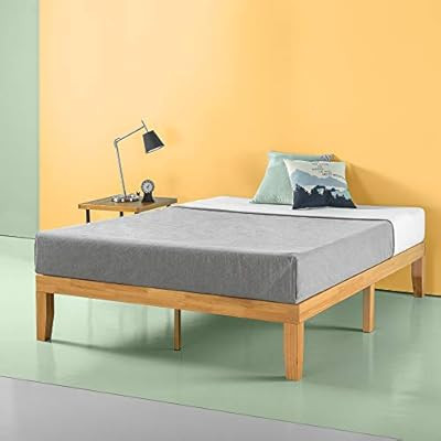 Zinus Moiz 14 Inch Wood Platform Bed / No Box Spring Needed / Wood Slat Support / Natural Finish,... | Amazon (US)