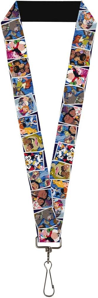 Disney Lanyard, Disney 100 Movie Characters Photo Booth Pose Blocks Blues, Elastic | Amazon (US)