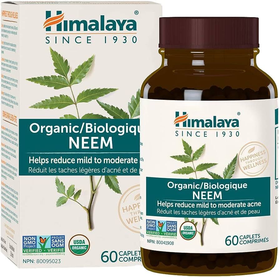 Himalaya Organic Neem for Mild Acne & Healthy Skin, 60 Caplets, USDA Certified Organic, Non-GMO, ... | Amazon (US)