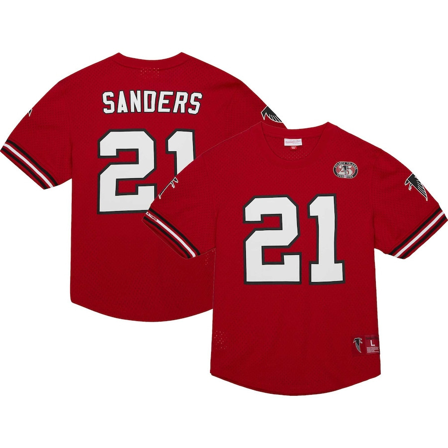 Deion Sanders Atlanta Falcons Mitchell & Ness Retired Player Name & Number Mesh Top - Red | Fanatics