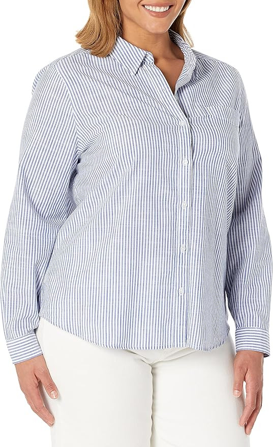 Goodthreads Women's Washed Cotton Long-Sleeve Boyfriend Shirt | Amazon (US)