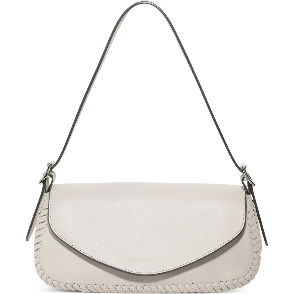 AIMEE All for Love Leather Baguette Shoulder Bag in Chalk at Nordstrom | Nordstrom