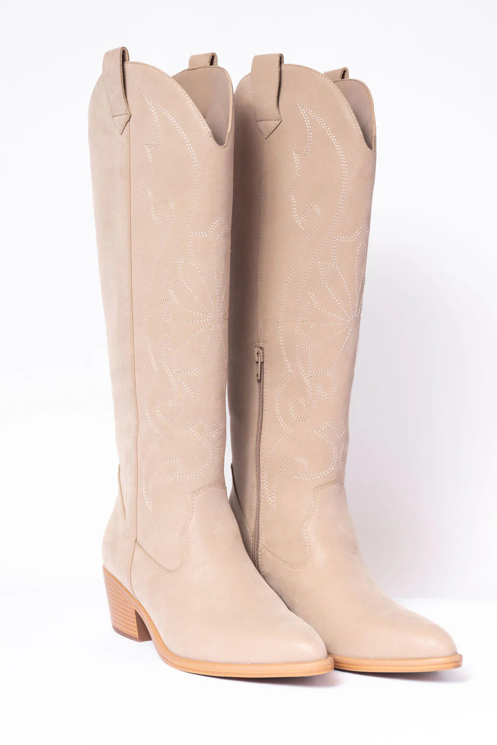 Shania Tan Tall Cowboy Boots | Pink Lily