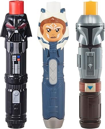 STAR WARS Lightsaber Squad 3-Pack, The Mandalorian, Ahsoka, and Darth Vader Lightsabers, Toys for... | Amazon (US)