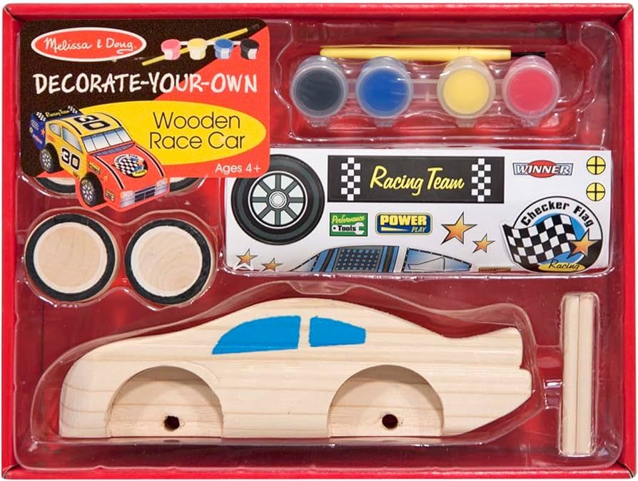 Melissa & Doug Decorate-Your-Own Wooden Race Car Craft Kit | Amazon (US)