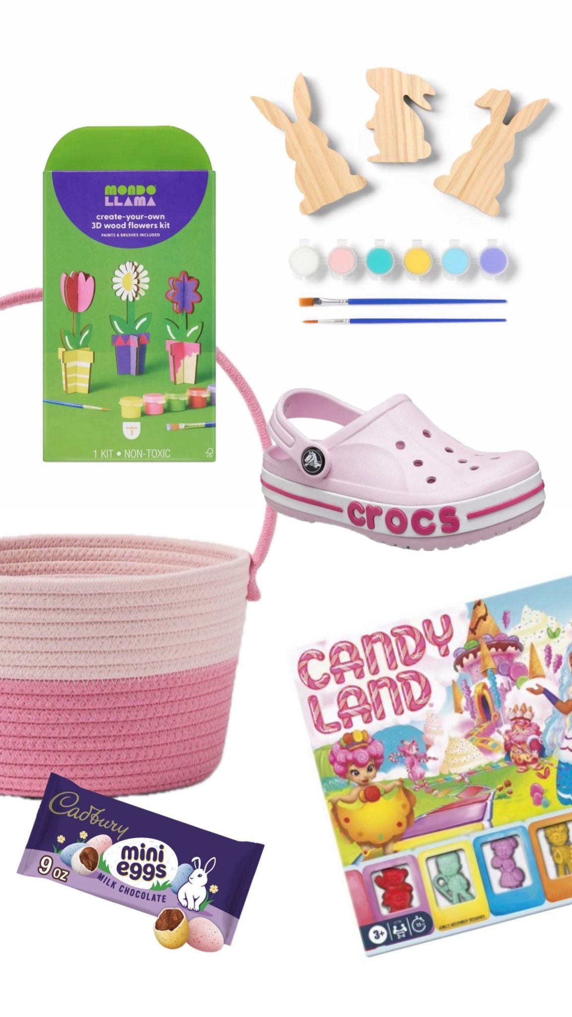 Easter Basket Filler Ideas for Little Girls. 
- crafts
- water shoes or sandals
- board game
- book
- hair brush 
- candy