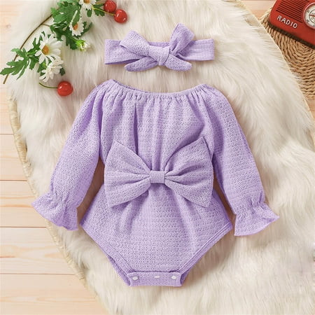 TOWED22 Fall Baby Romper Baby Girl Bubble Romper Crewneck Puff Long Sleeve Sweatshirt Onesie Oversiz | Walmart (US)