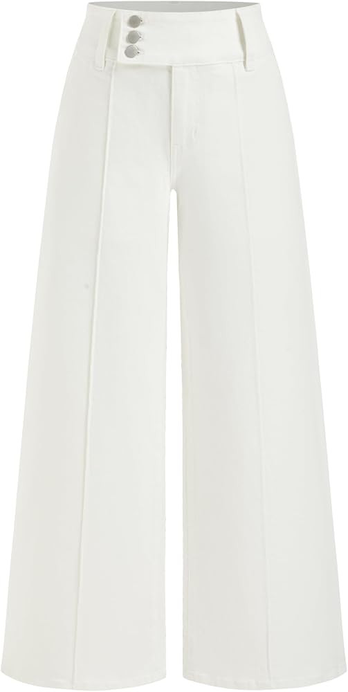 CIDER Women's Wide Leg Jeans Mid Waist Front Seam Loose Fit Pants Vintage Y2K Stretchy Jeans | Amazon (US)