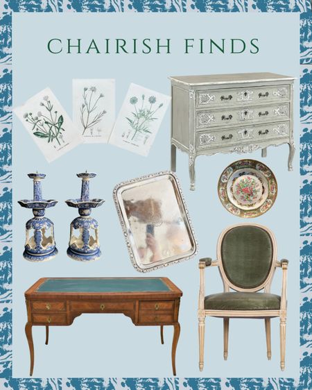 Chairish is one of my favorite places to find beautiful antique pieces! These are a few that caught my eye today! 

Furniture, chair, desk, antique furniture, silver tray, art print, 

#LTKhome
