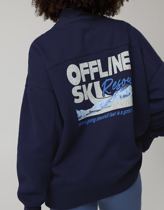 OFFLINE By Aerie Cloud Fleece Oversized Mockneck Sweatshirt | Aerie