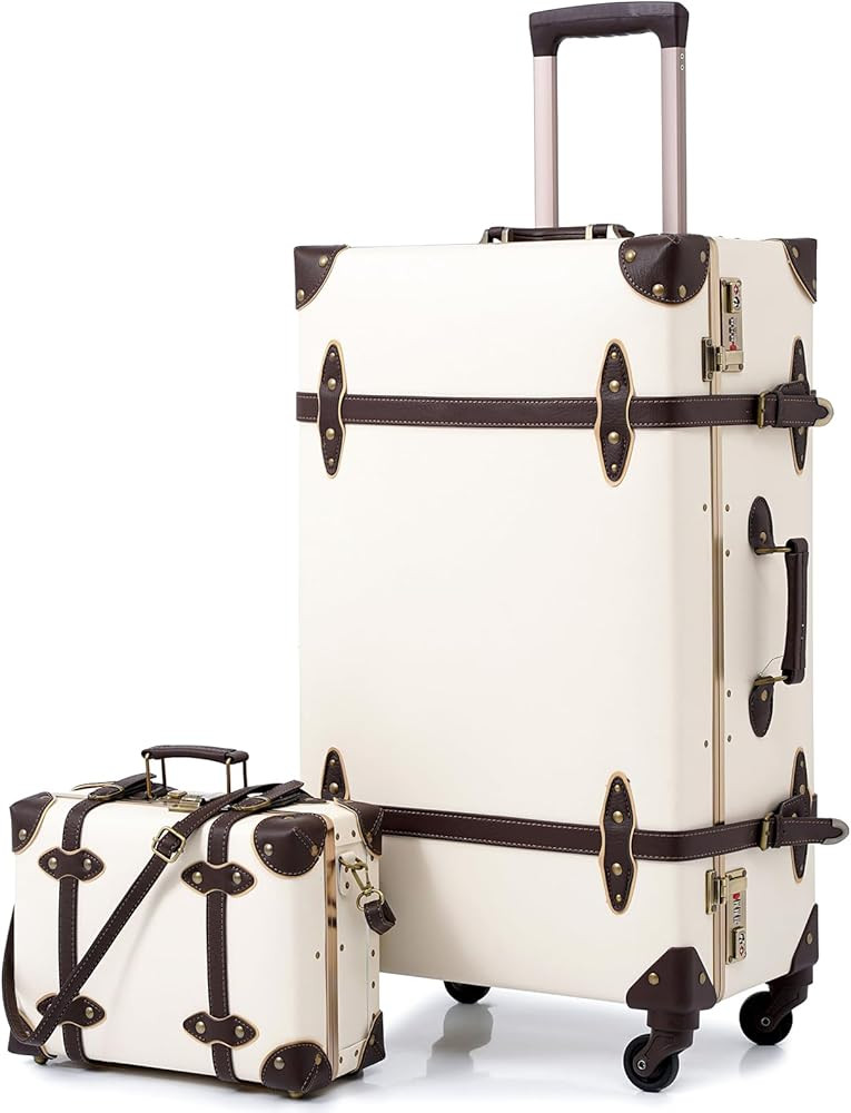 urecity Vintage Suitcase Set for Women, Vintage Luggage Sets for Women 2 Piece, Cute Designer Tru... | Amazon (US)