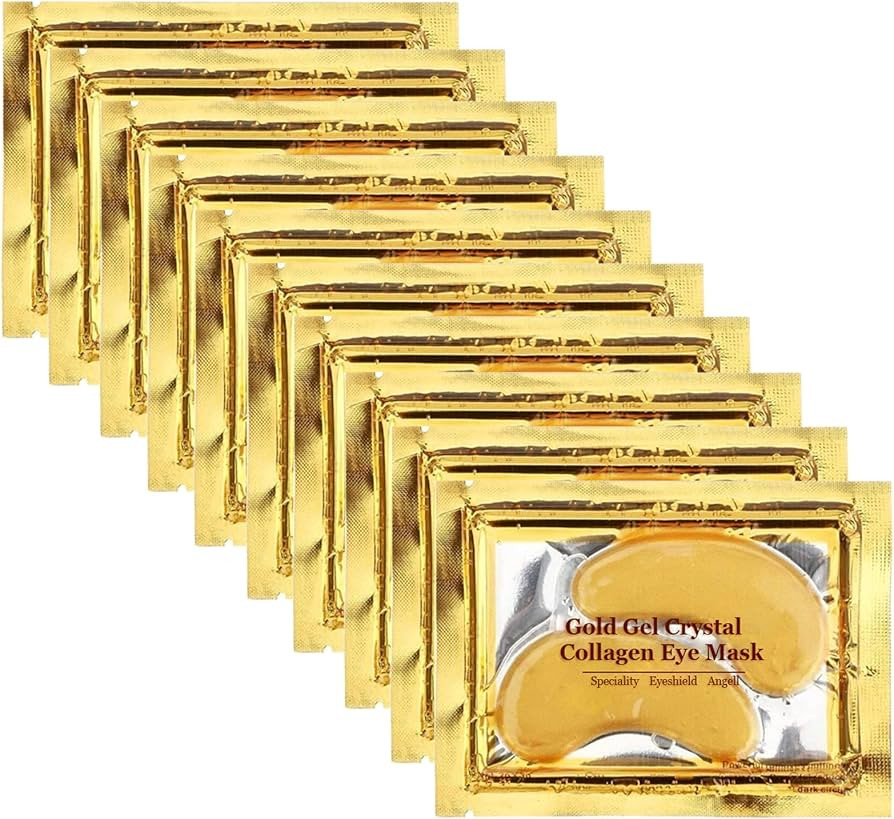 Permotary 30 Pairs 24K Gold Gel Crystal Collagen Eye Pads,Crystal Collagen Under Eye Mask for Moi... | Amazon (US)