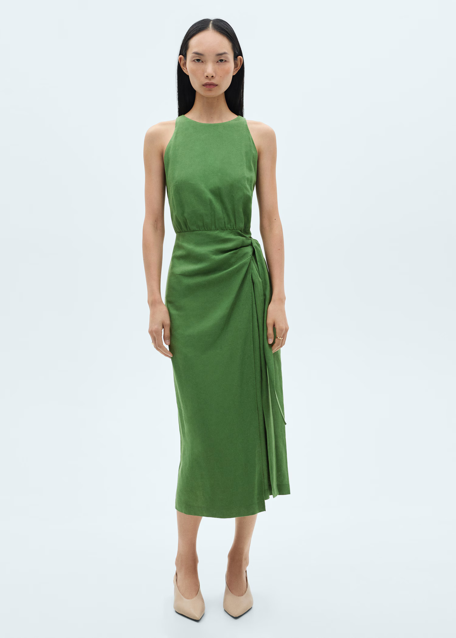 Bow midi dress - Women | MANGO USA | Mango (US/MX/AU)