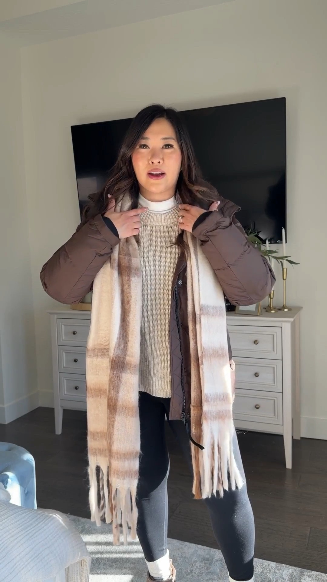 Chic Leggings Outfit
Mock neck tee: Medium
Sweater: Medium
Puffer Coat: Medium
Leggings: Medium 


winter neutral outfit, chic style, neutral look, cold weather outfit, ski trip look, trendy outfit, leggings outfit, women’s fashion, puffer coat, mom style, ootd

#LTKootd #LTKSeasonal