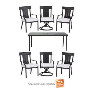 Oak Heights 7-Piece Patio Dining Set with Cushion Insert (Slipcovers Sold Separately) | The Home Depot