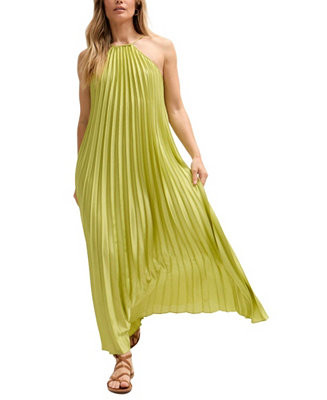 Women's Philomena Halter Neck Pleated Maxi Dress | Macy's