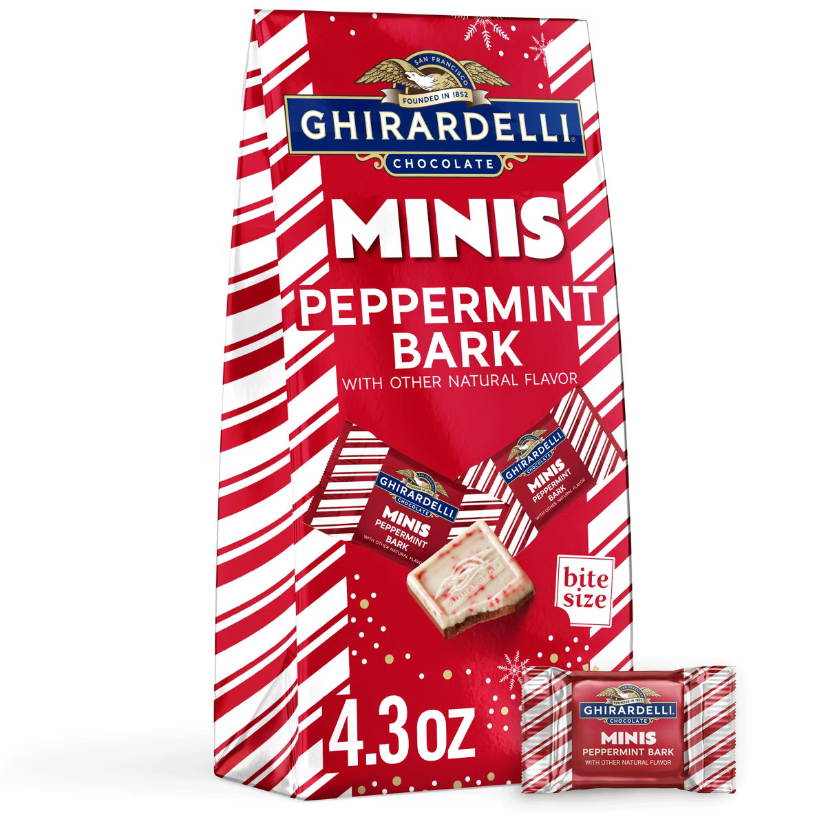 Ghirardelli Christmas Peppermint Bark Chocolate Minis - 4.3oz | Target