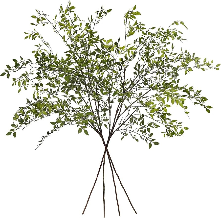 Artificial Greenery Southern Bamboo 43.3 inches Tall Home Decor Green Stem and Leaf Plant for Vas... | Amazon (US)