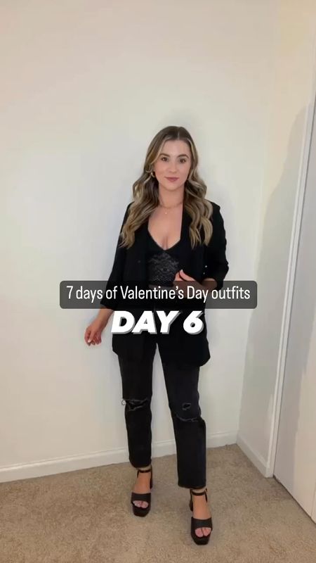 Valentine’s Day outfit inspo 🫶🏼

 Sized up to a medium in white crop tee
Xxs in the pink lounge shorts
XS in black blazer 
Small in the lace bralette 
Abercrombie black jeans run tts, size 26 short
Black platform heels run tts 


Target fashion, target style, date night outfit, GNO outfit


#LTKunder50 #LTKshoecrush #LTKstyletip