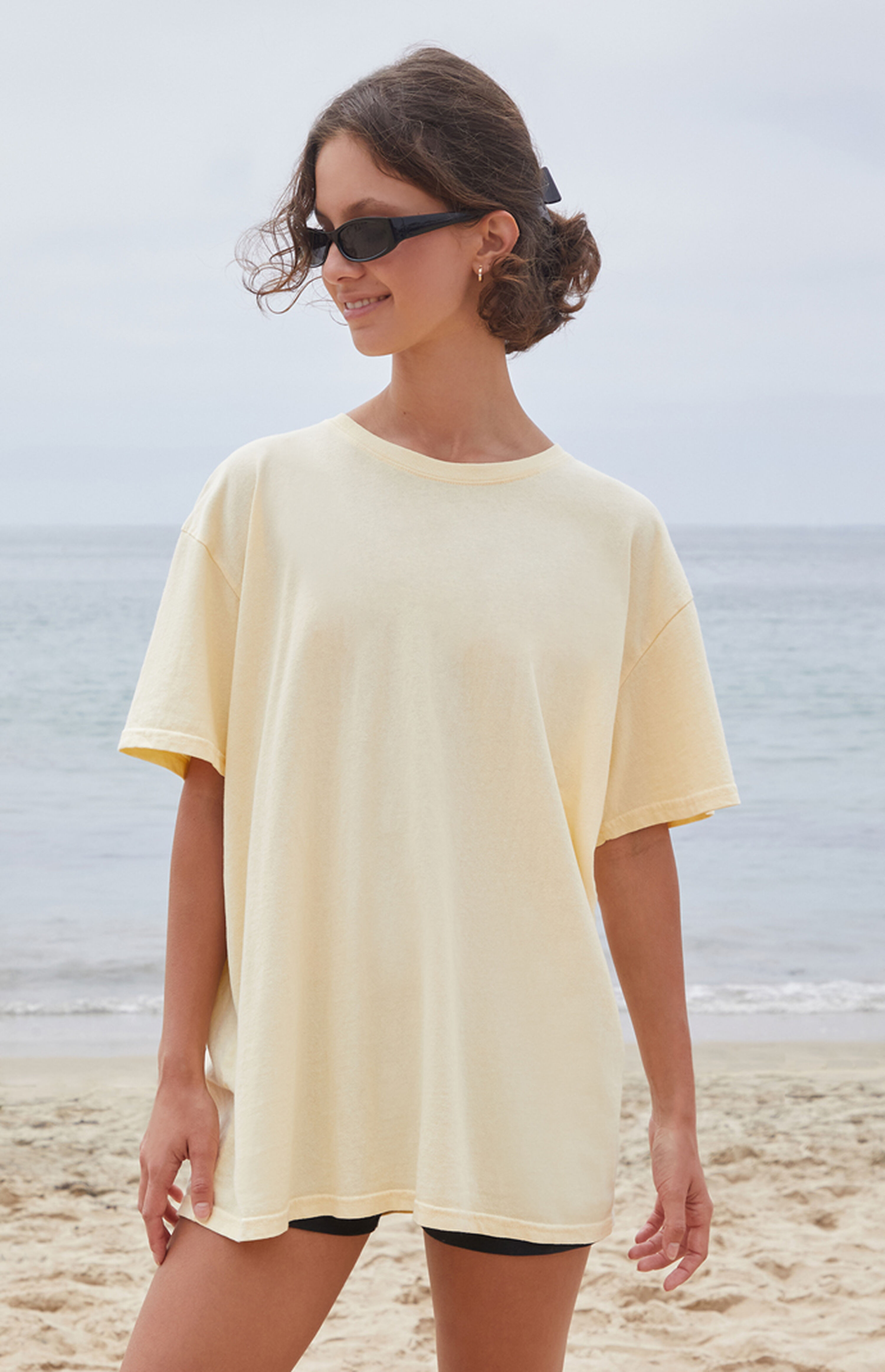 John Galt Yellow Basic Oversized T-Shirt | PacSun