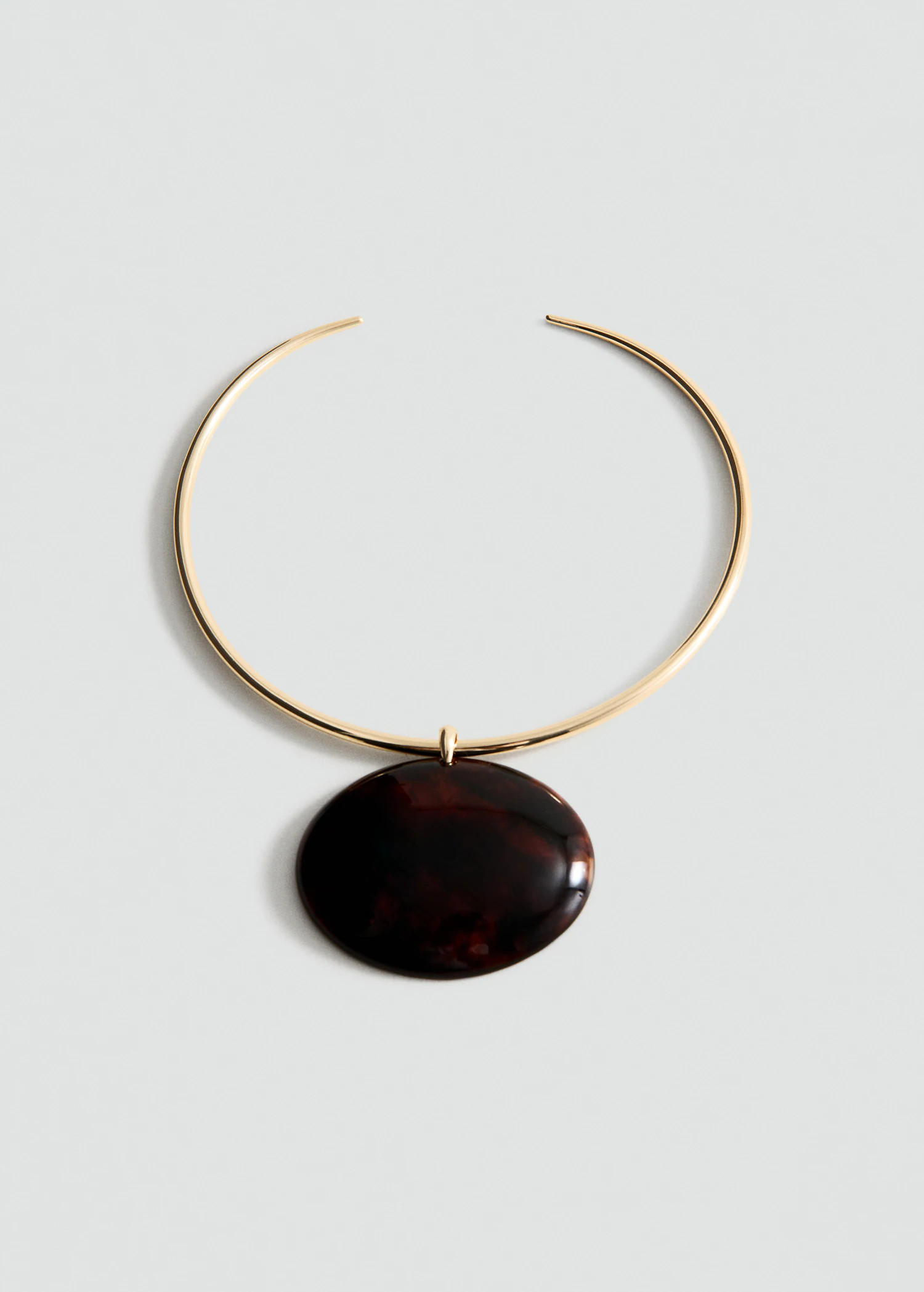 Rigid necklace with circular bead | Mango (US/MX/AU)