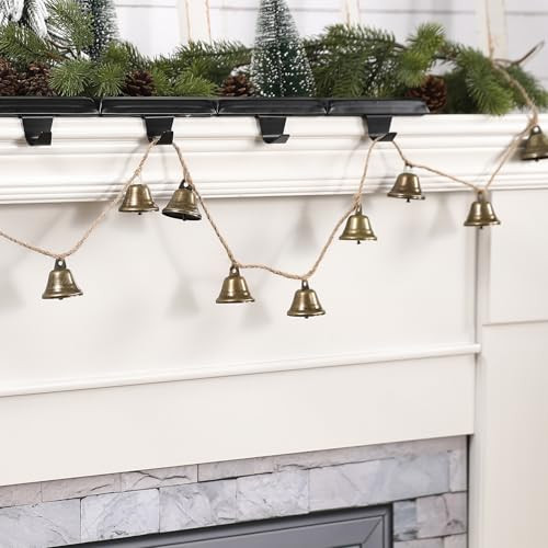 Christmas Decorations -Bells Christmas Garland-Rustic Bells Garland Banner for Christmas Tree Mantle Fireplace and Wall Decor | Amazon (US)