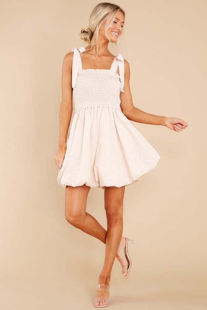 Sincerely Sweet Beige Striped Dress | Red Dress 