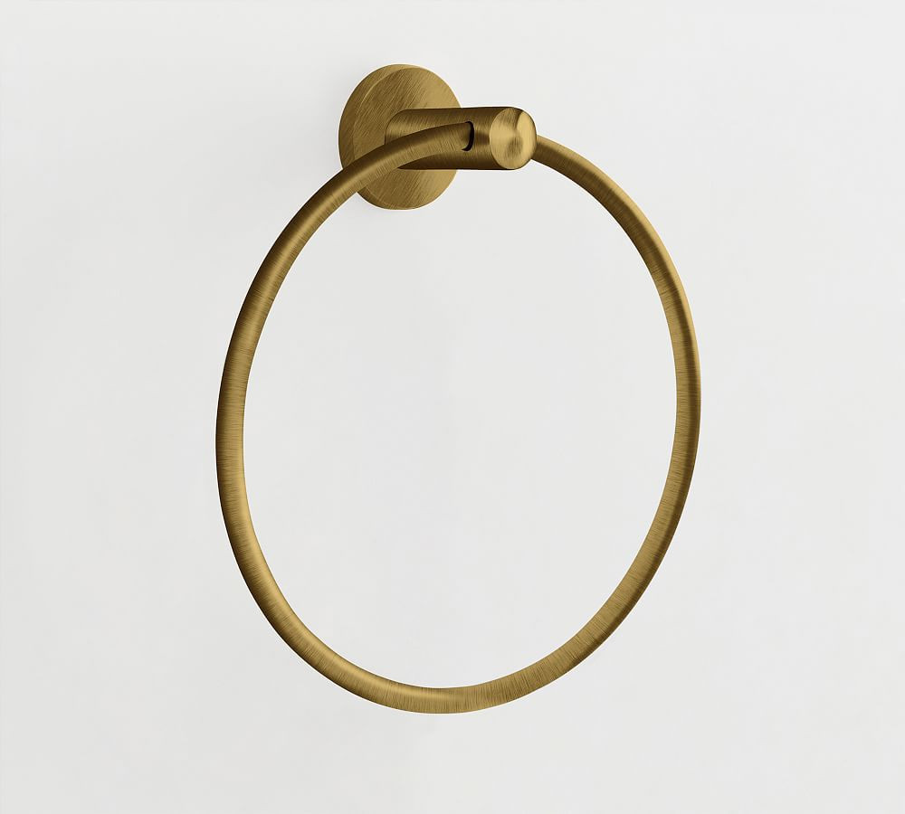 Linden Towel Ring, Tumbled Brass | Pottery Barn (US)
