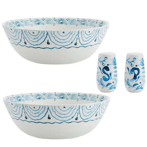 Fitz and Floyd Sicily Blue Serve Bowls/ Salt and Pepper Set | Bed Bath & Beyond
