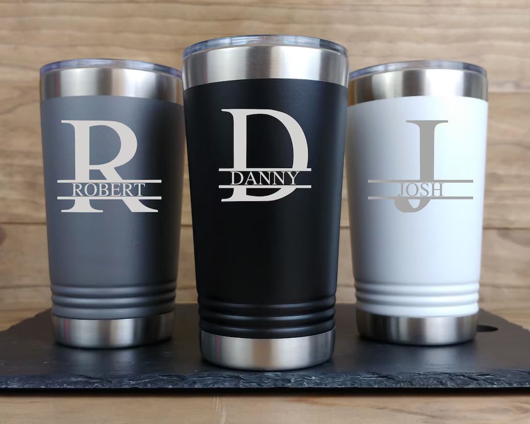 Engraved Tumbler, Custom Tumbler for Men, Beer Mug, Personalized Tumbler, Personalized mug, Groom... | Etsy (US)