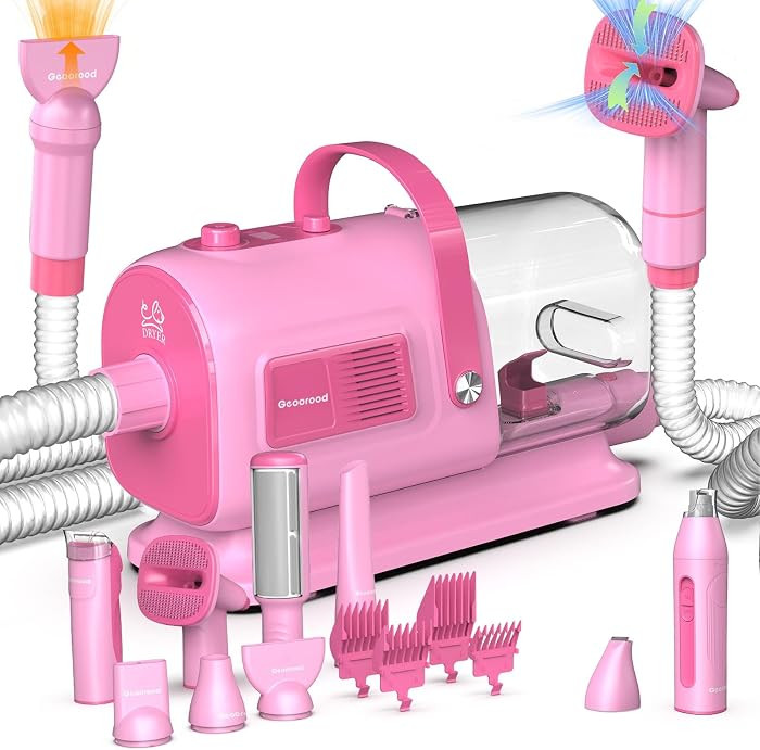 Dog Grooming Vacuum and Dryer Kit, Blower for Pet Vacuum Grooming 7 in 1 with Clippers for Dogs H... | Amazon (US)